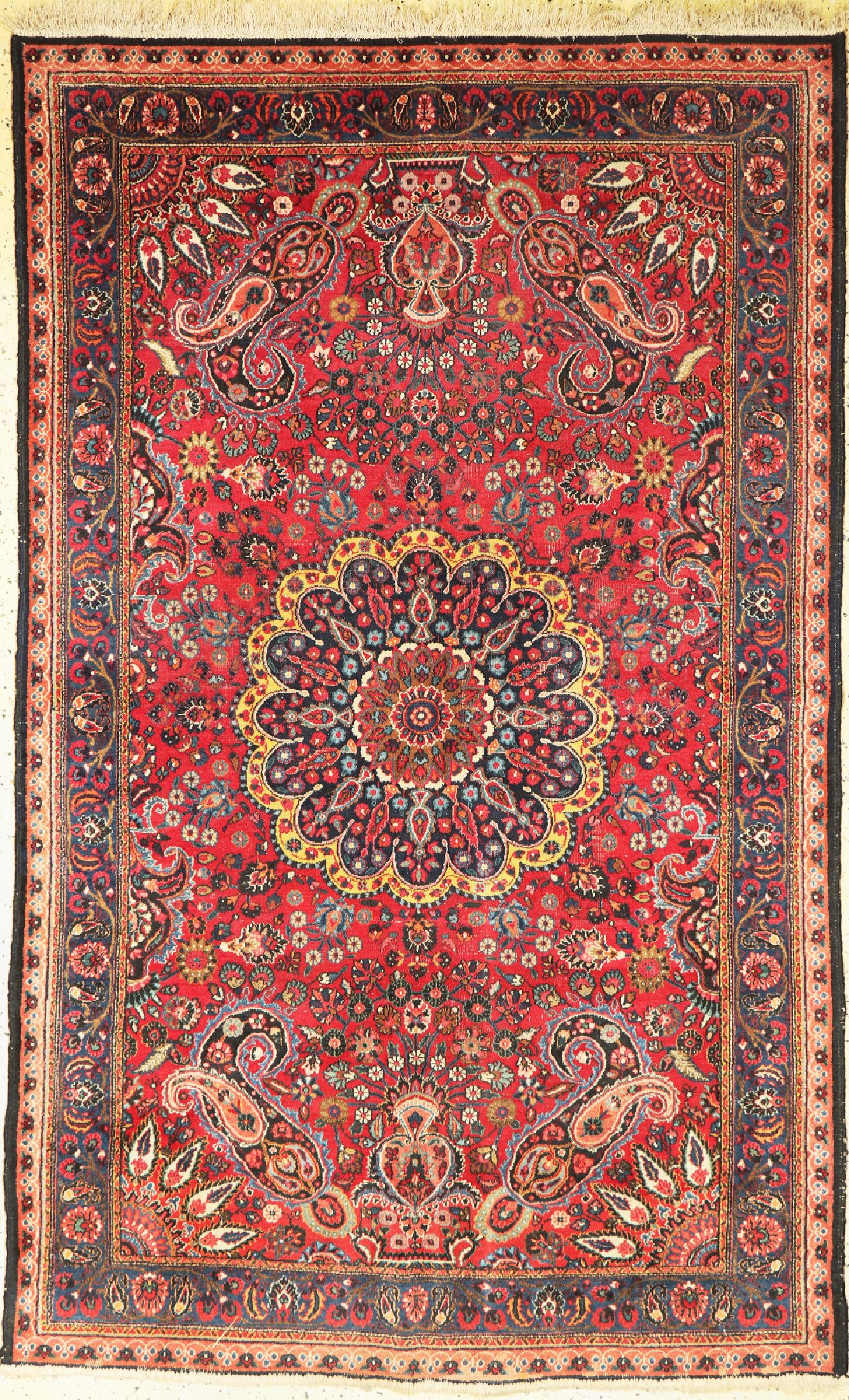 Birdjand, Persien, um 1950, Wolle auf Baumwolle, ca. 230 x 144 cm, EHZ: 3, Mottenfraß