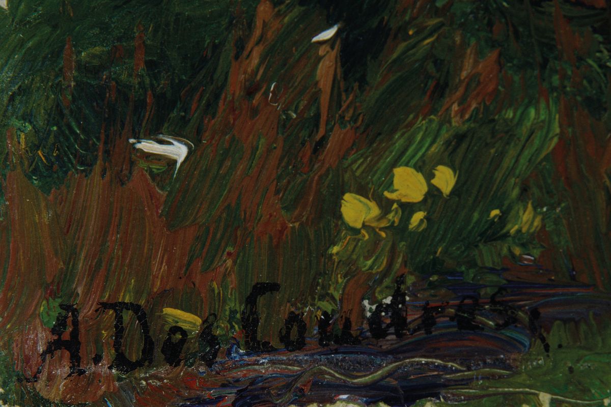 Detail a: Adolf Des Coudres, 1862 Karlsruhe-1924 Fürstenfeldbruck, Studium an der Akademie Karlsruhe bei Gustav Schönleber, Aufenthalte in den ...