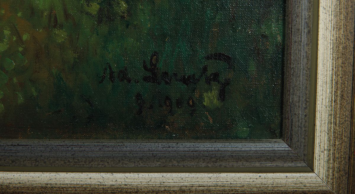 Detail a: Adolf Luntz, 1875 Wien-1924 Karlsruhe, Studium an den Akademien Wien und Karlsruhe, Meisterschüler bei Gustav Schönleber, Blick durch Besigheim am ...