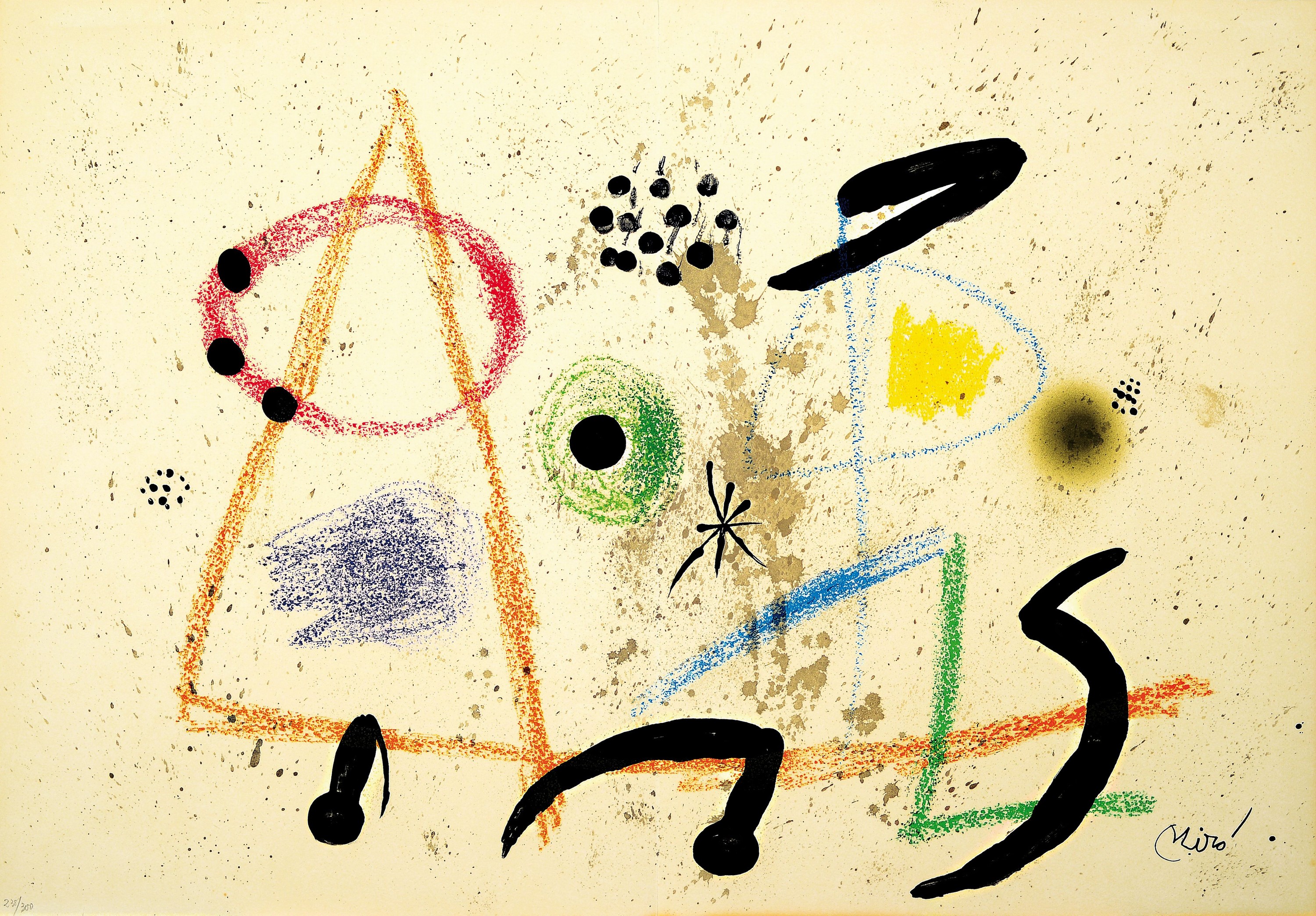 Joan Miro, 1893-1983, Farblithographie, num. 230/300, sign., ca. 72x50 cm