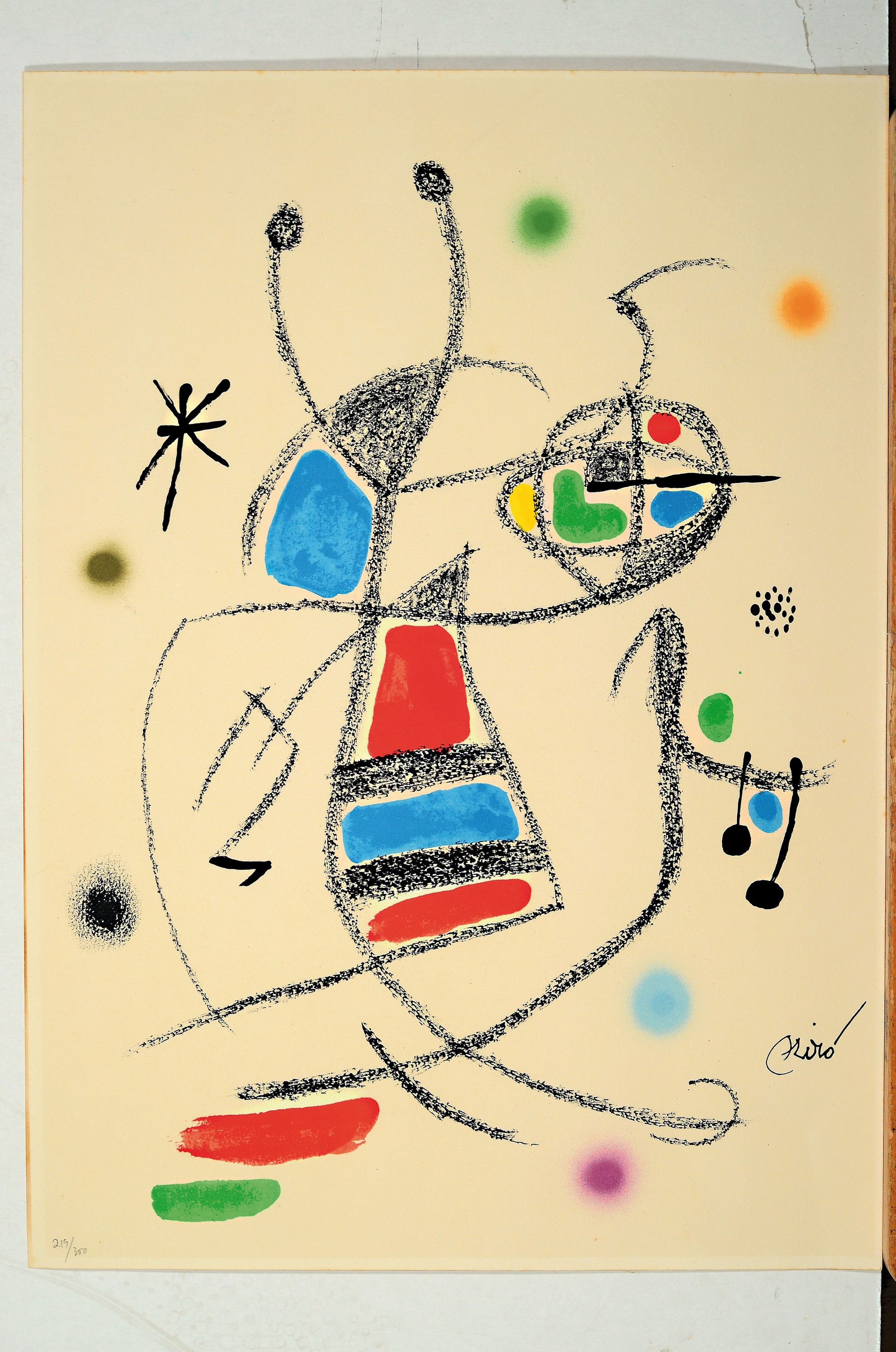 Detail k: Joan Miro, 1893-1983, Farblithographie, num. 219/300, ca. 36x50cm