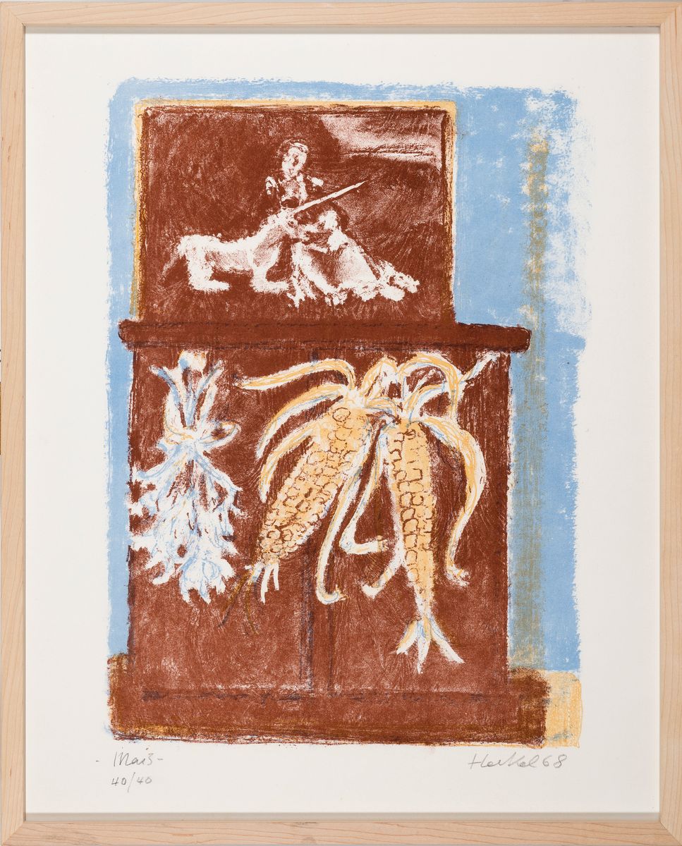 Detail k: Erich Heckel, 1883 Döbeln-1970 Radolfzell, Farblithographie auf Velin, "Mais", 1968, Ed. 40/40, handsigniert, datiert u. betitelt, WVZ: ...