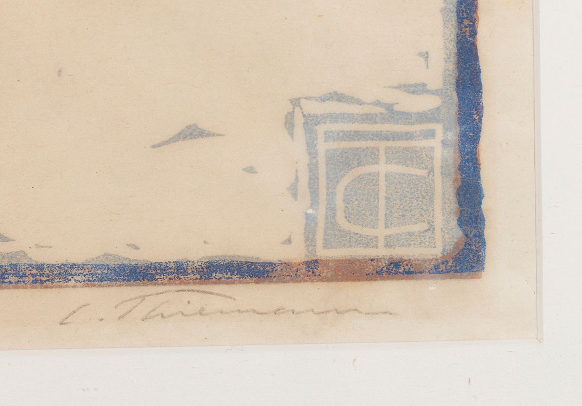 Detail a: Carl Theodor Thiemann, 1881 Karlsbad-1966 Deutenhofen, Studium an der Akademie Prag, Mitglied der Wiener Secession, Holzschnitt, "Vorfrühling ...