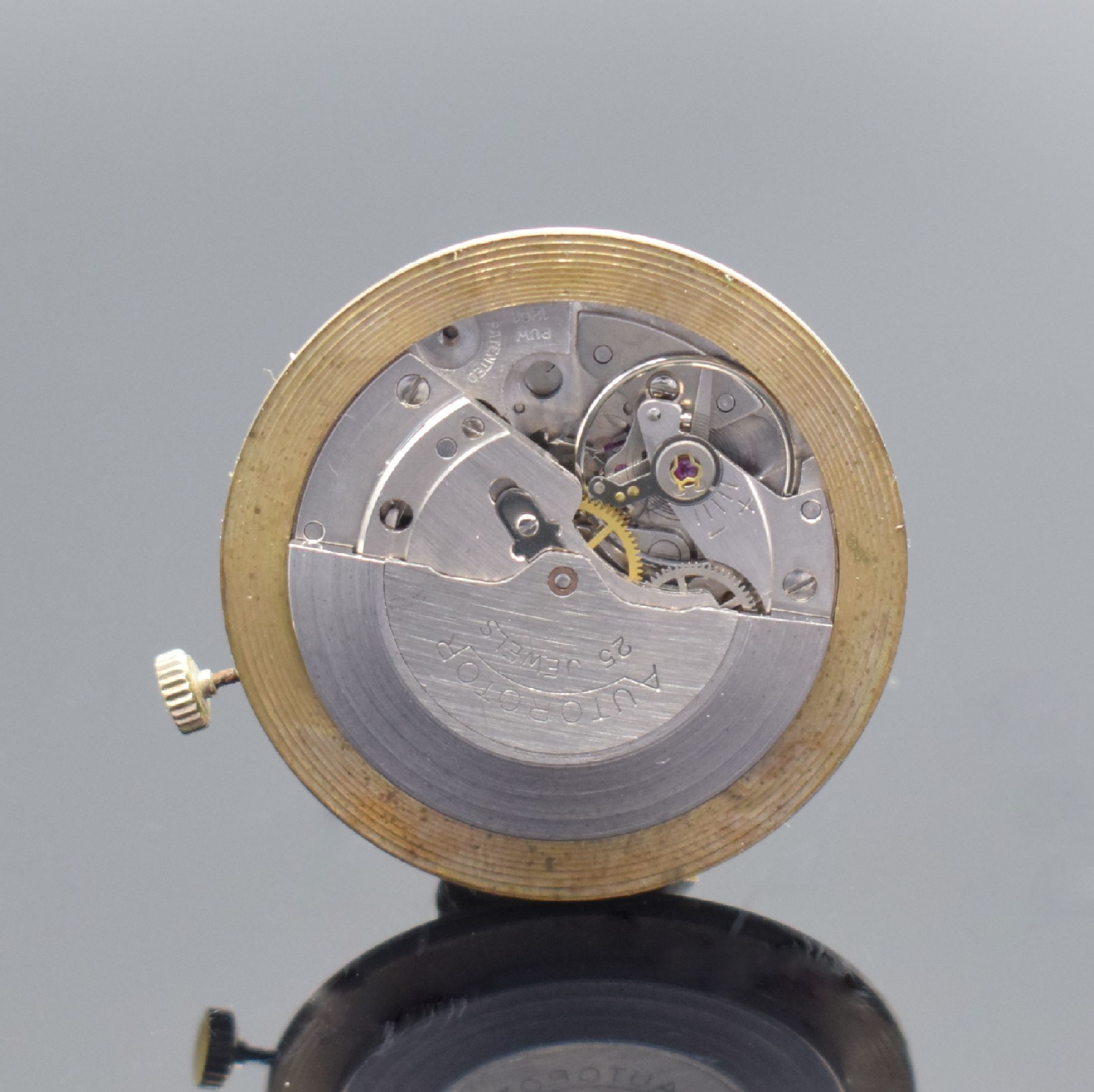 Detail f: PRIMATO Armbanduhr in GG 585/000, Automatik, Deutschland um 1965, Boden aufgedr., verg. Fixo-Flex-Band, Zentralsek., Datum, 25 St., Zentralrotor, ...