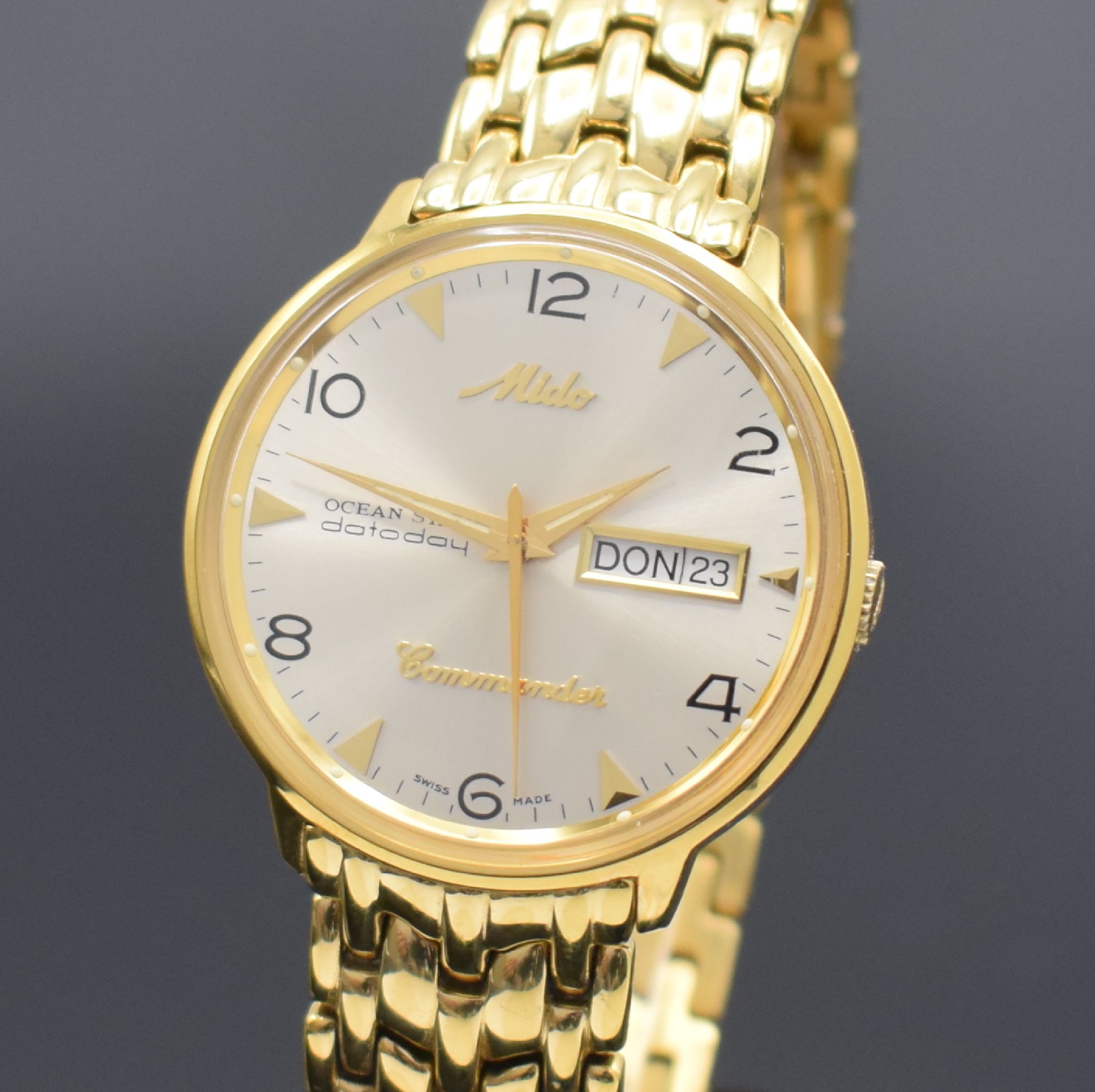 Detail a: MIDO Commander Herrenarmbanduhr Serie Ocean Star Datoday Referenz 8419, Automatik, verg. Edelstahlgeh. inkl. orig. Gliederband m. Faltschl., ...