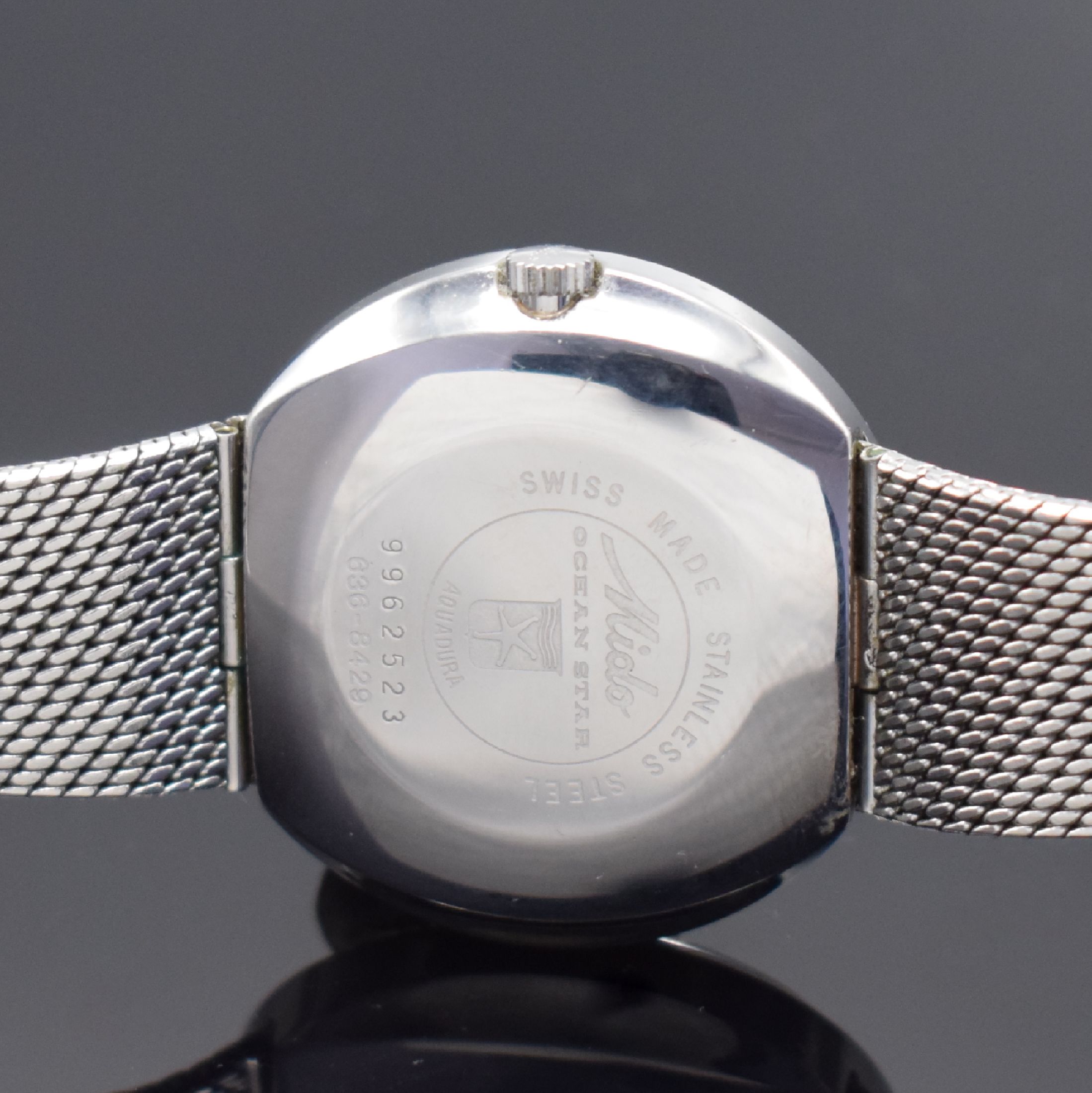 Detail d: MIDO Commander Herrenarmbanduhr Serie Ocean Star Datoday Referenz 636-8429, Automatik, Edelstahlgeh. inkl. orig. Edelstahlband, Aquadura-Prinzip, ...