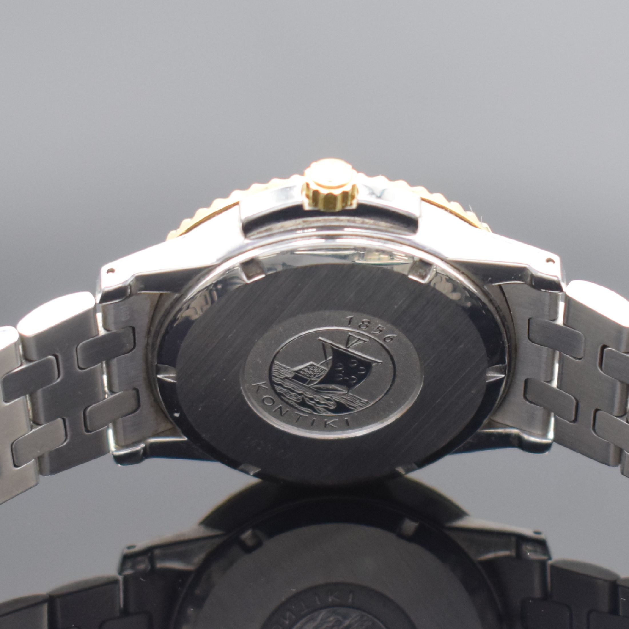 Detail d: ETERNA-MATIC Chronometer Kontiki Herrenarmbanduhr Referenz 1403.47, Schweiz um 2000, Automatik, Edelstahl und Gold komb. inkl. orig. Gliederband m. ...