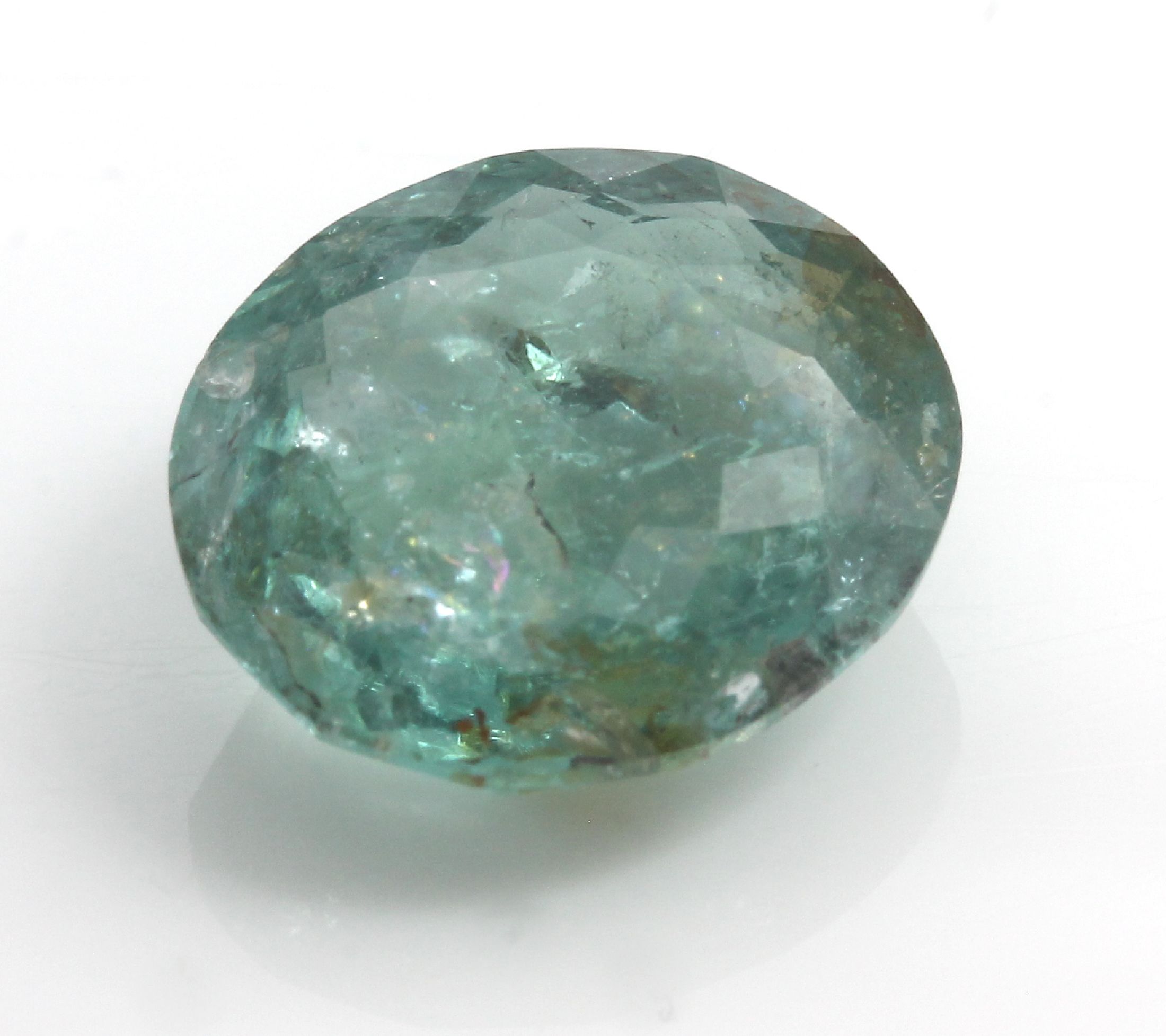 Detail a: Loser facett. Paraiba Turmalin, 4.85 ct, Green Blue, 12.14 x 10.73 x 5.05 mm, mit AIG Expertise