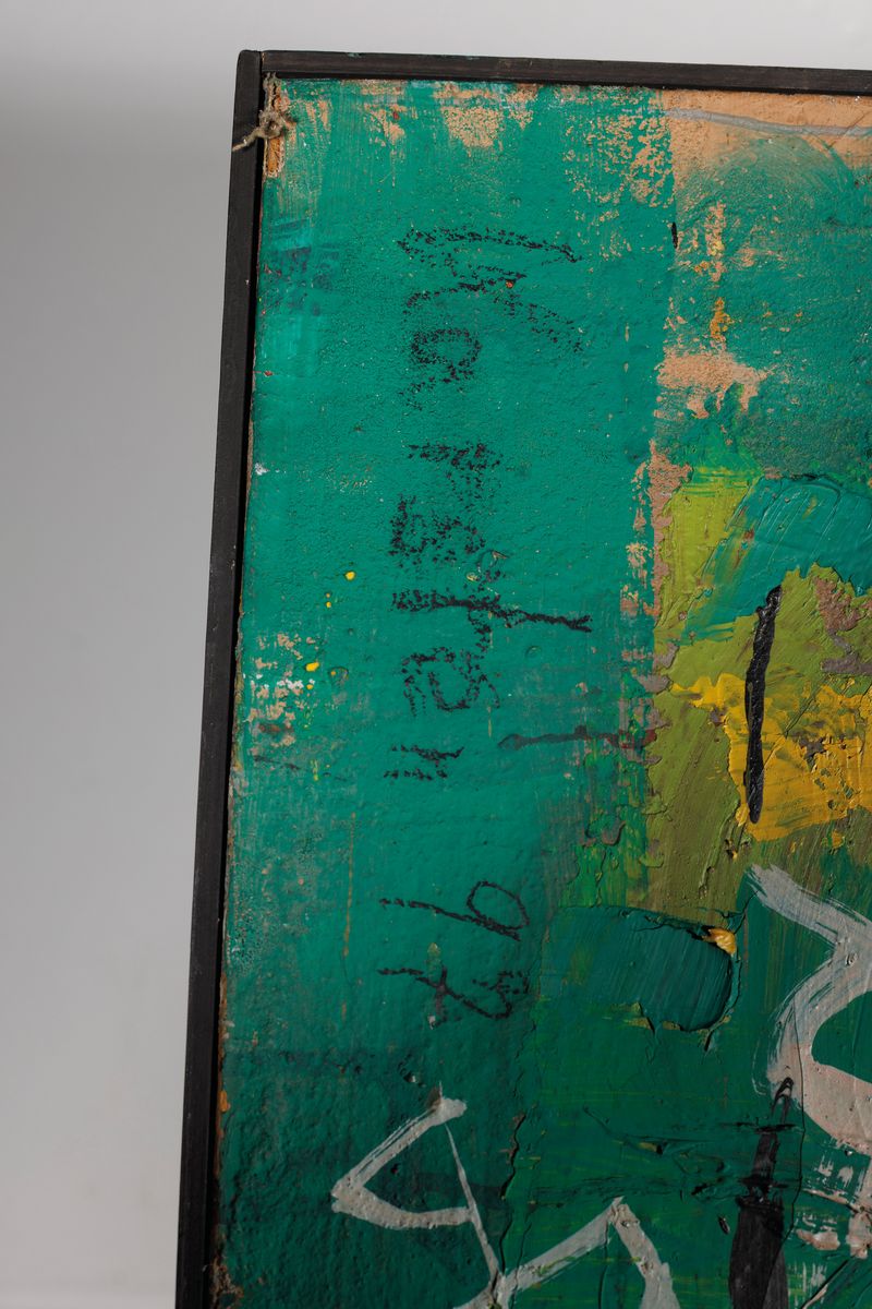 Detail a: Detlev Karsten, 1958 Hannover - 2017 Verl, Studium an der Städelschule Frankfurt, langjährig tätig in Wiesbaden, große abstrakte Komposition, ...