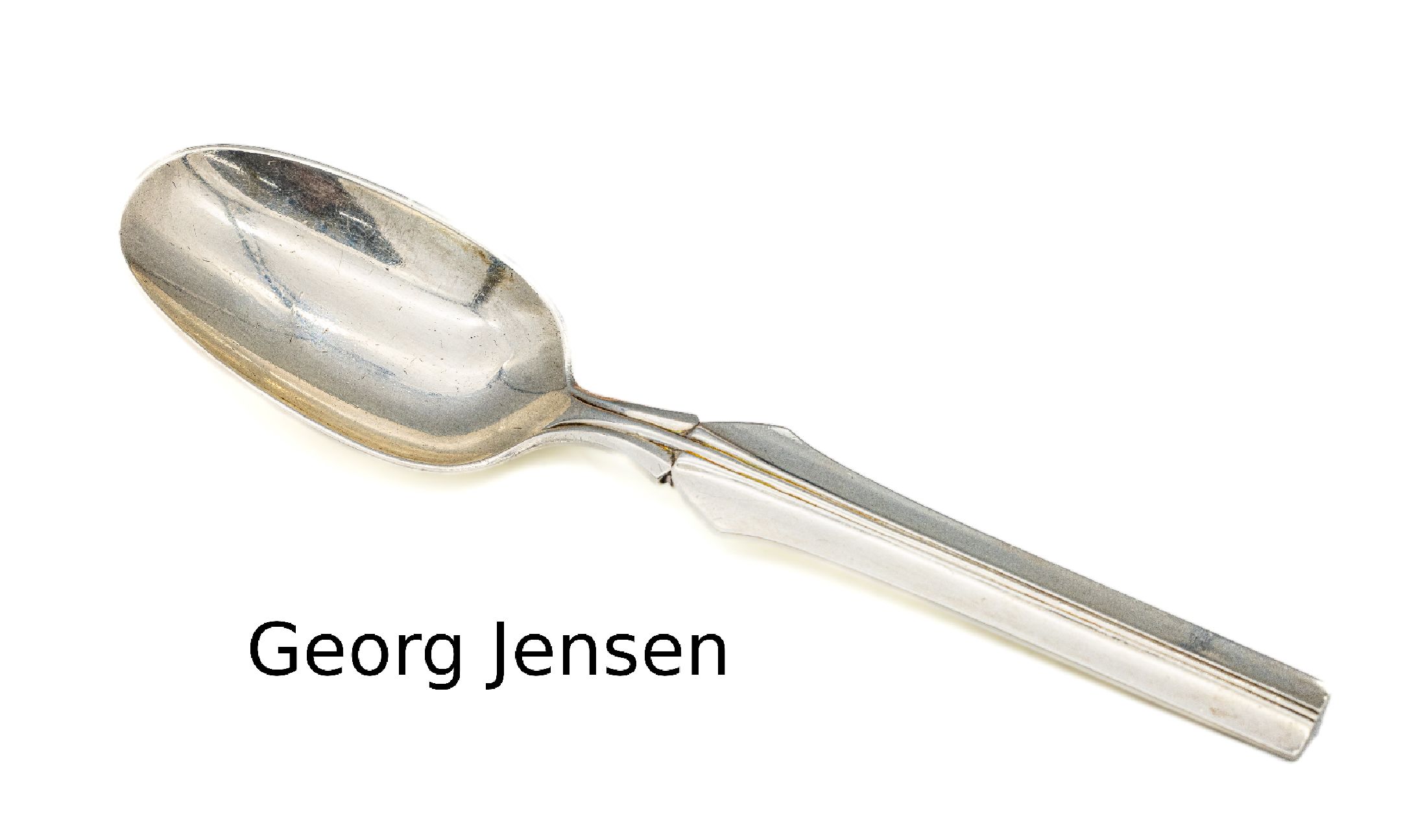 GEORG JENSEN Löffel, 925er Silber, Dänemark1933-1944, schlichtes geometrisches Design vonHarald Nielsen, 1937, Modell Elsinore, Laffe rückseitig ...