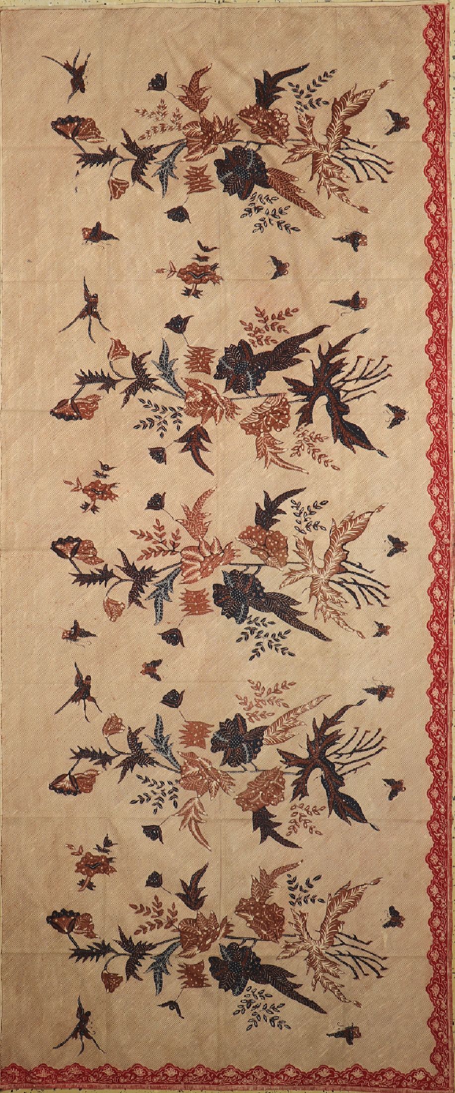 Banyumas Batik Tulis,, Kain Panjang, Java, um 1950, ca. 250 x 105 cm, Baumwolle gebatikt, sehr guter Zustand.