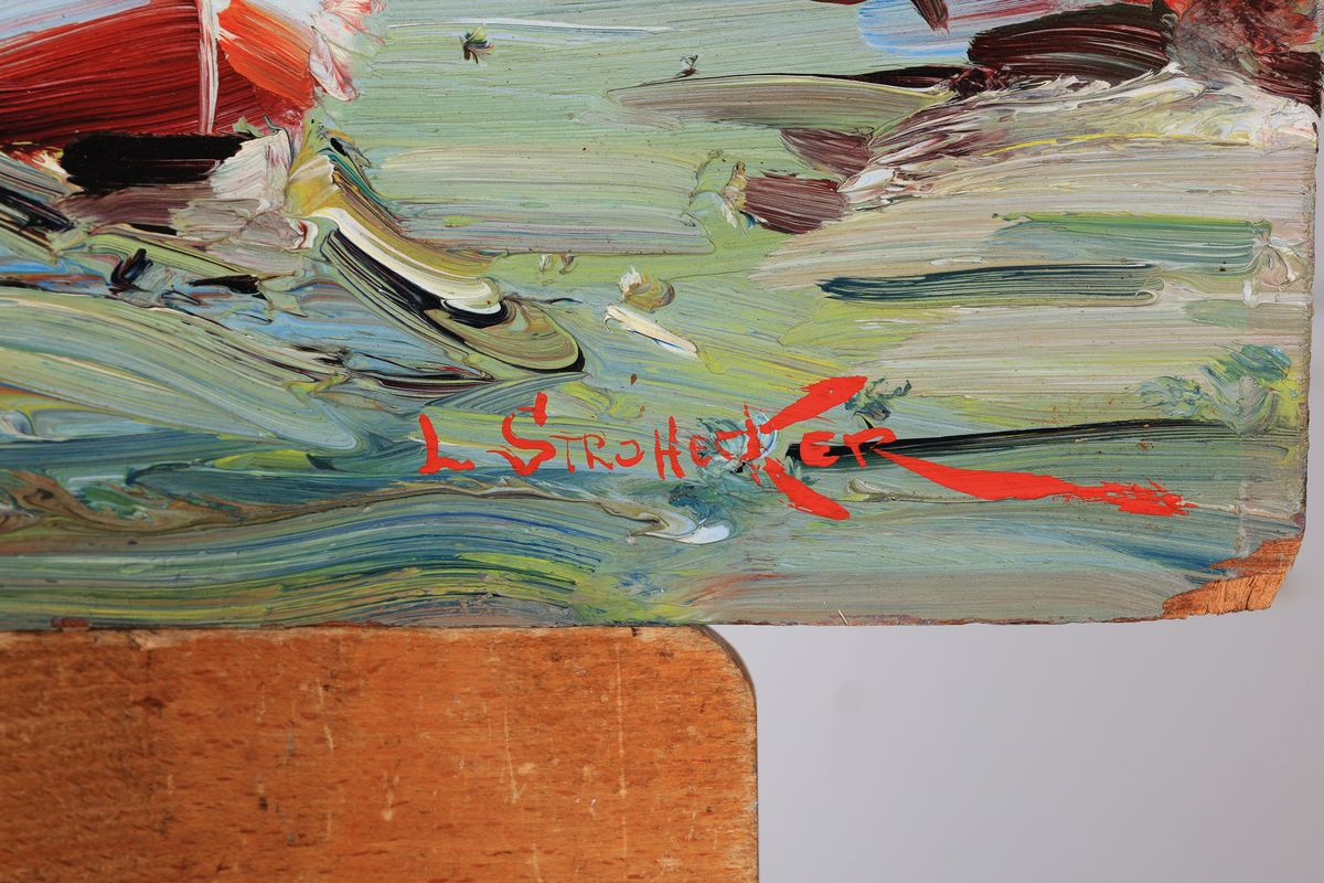 Detail a: Luis Strohecker-Socias, 1924/25-1980, tätig in Barcelona, Fischerboote an der Küste, Öl/ Holz, rechts unten signiert, ca. 46x60cm