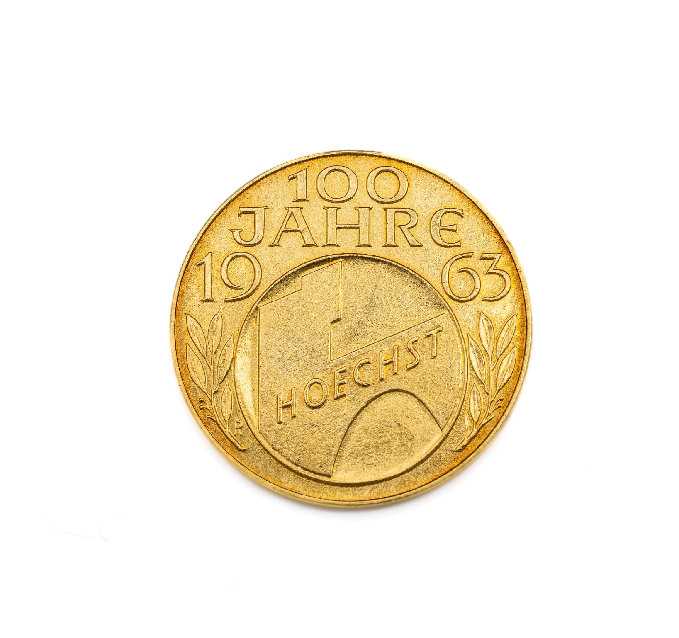Goldmedaille, AV: 100 Jahre Hoechst 1963, RV: Farb Werke Hoechst AG, ca. 7.9 g