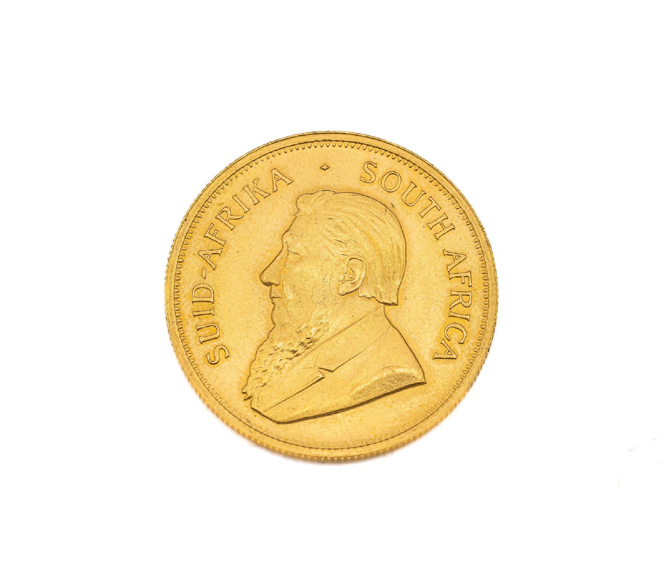 Goldmünze Krügerrand, Südafrika 1976, Springbock, Fyngoud 1 Oz. Fine Gold