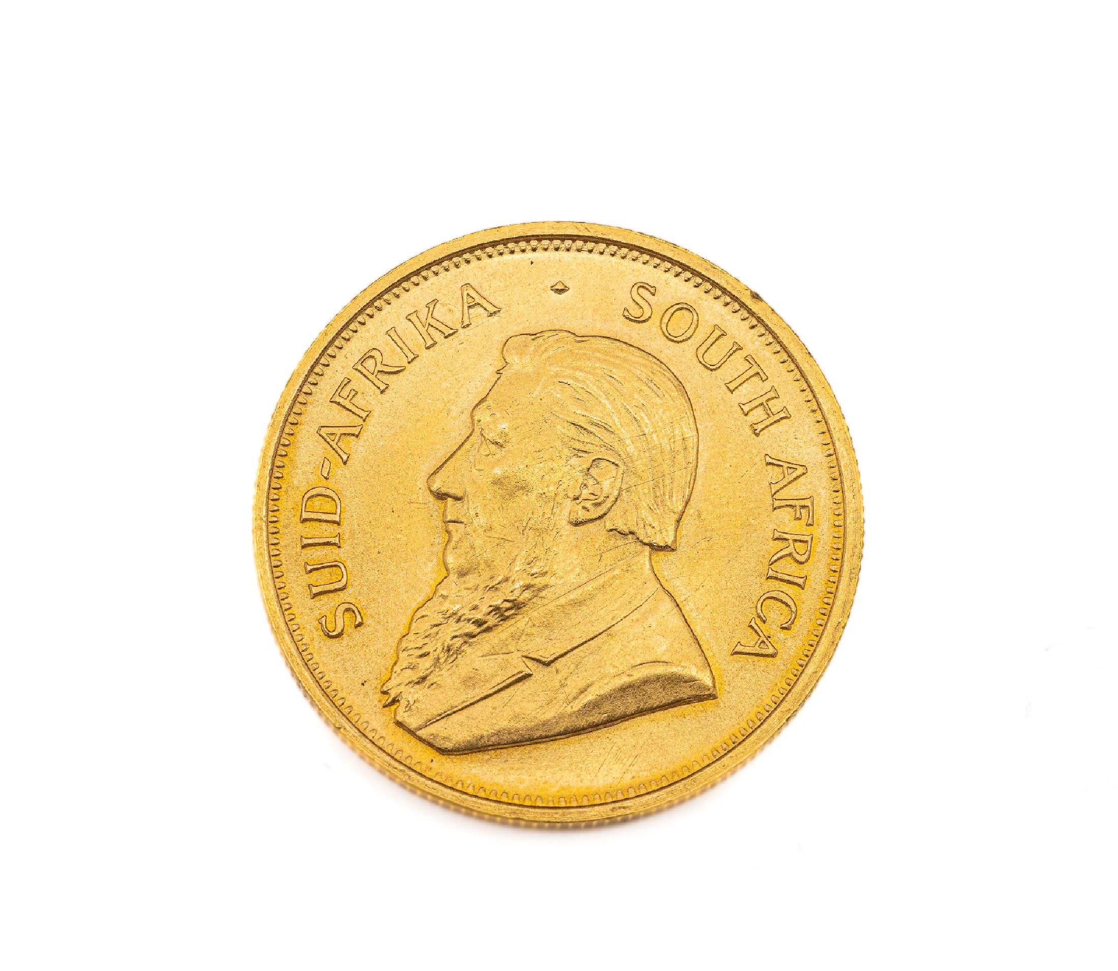 Goldmünze Krügerrand, Südafrika 1973, Springbock, Fyngoud 1 Oz. Fine Gold