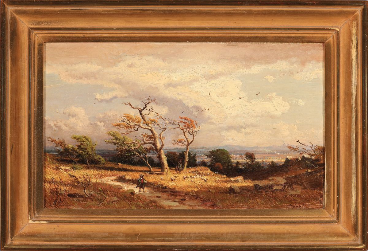 Detail k: Heinrich Funk, 1807 Herford-1877 Stuttgart, Studium an der Akademie Düsseldorf bei Lessing und Schirmer, hier: Aufziehendes Gewitter in der Eifel, ...