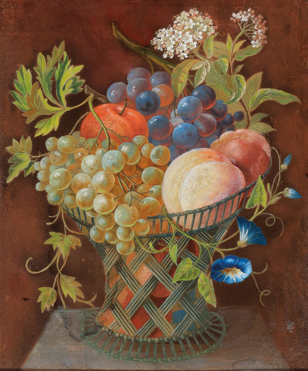 Zuschreibung: Erdmann Schultz, 1810 Berlin-ca.1841, Schüler von Wilhelm Völcker, besonders bekannt für seine Blumen- und Früchtemalerei, ...