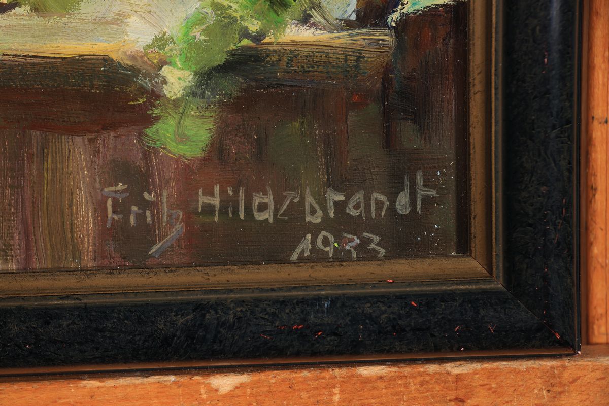 Detail b: Fritz Hildebrandt, 1878 Quedlinburg-1970, Studium an der Akademie Berlin, war Schüler von Müller-Schönefeld und Hans Licht, hier: 2 Arbeiten mit ...