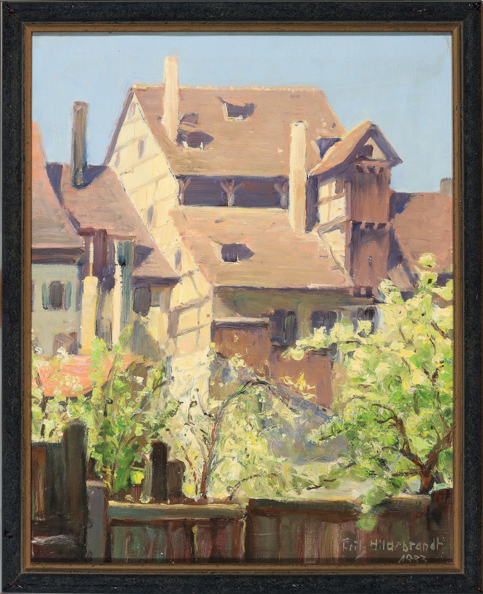 Detail k: Fritz Hildebrandt, 1878 Quedlinburg-1970, Studium an der Akademie Berlin, war Schüler von Müller-Schönefeld und Hans Licht, hier: 2 Arbeiten mit ...