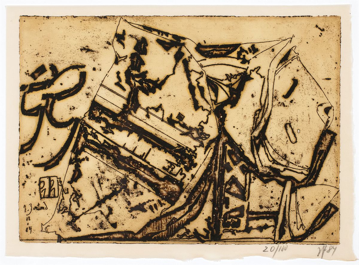 Horst Janssen, 1929 - 1995, Farbradierung auf Chinabütten, handsigniert, num. 20/100, aus 1984, seltene Variante des ersten Zustands, Dosen und ...