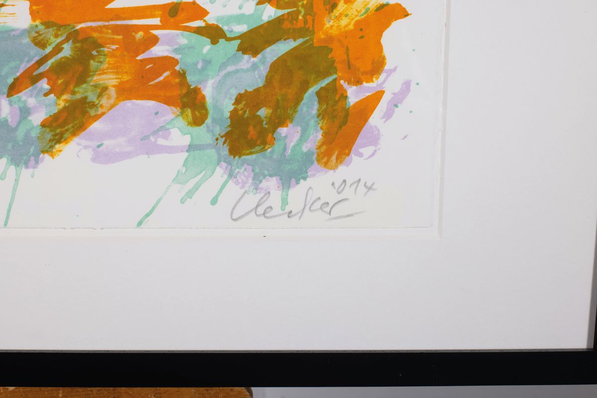 Detail a: Günther Uecker, geb. 1930, Farblitho auf 250 g Velin BFK Rives blanc, handsigniert und num. 42/85, Blattgr. 45 x 60 cm, Rahmengr. ca. 62 x 82 cm