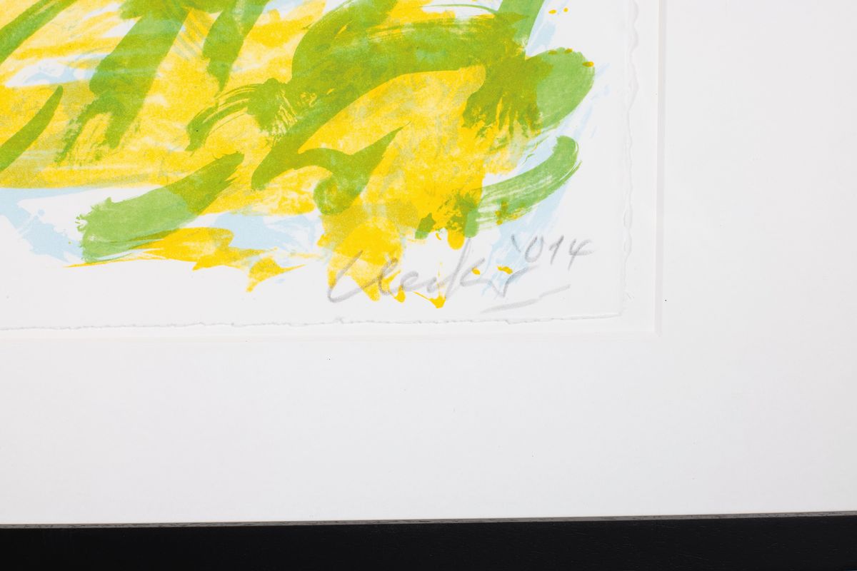Detail a: Günther Uecker, geb. 1930, Farblitho auf 250 g Velin BFK Rives blanc, handsigniert und num. 42/85, Blattgr. 45 x 60 cm, Rahmengr. ca. 62 x 82 cm
