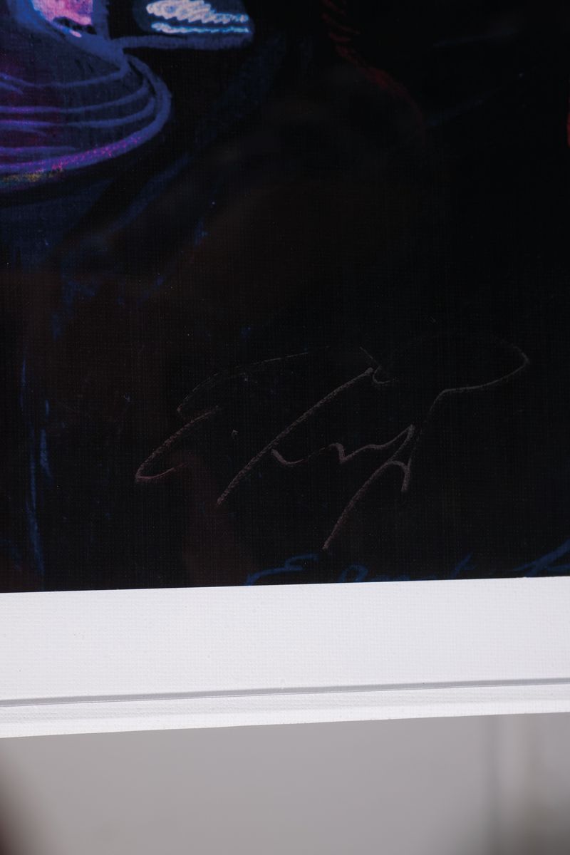 Detail b: Ernst Fuchs, 1930 - 2015 Wien, zwei Giclée-Drucke auf Leinwand, aus 2012, beide handsigniert, Titel: "Großes blaues Blumenbouquet" und ...
