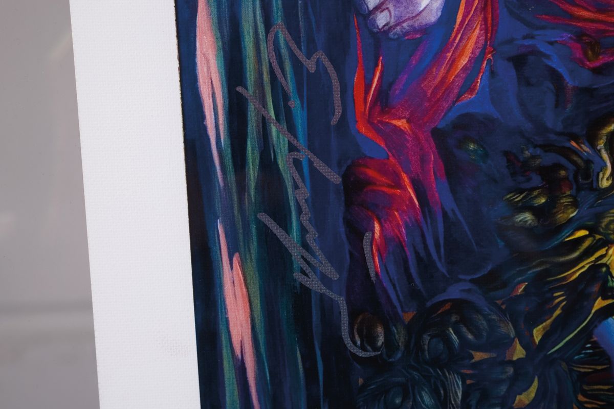 Detail c: Ernst Fuchs, 1930 - 2015 Wien, zwei Giclée-Drucke auf Leinwand, aus 2012, beide handsigniert, Titel: "Die Erretterin Adams" und ...
