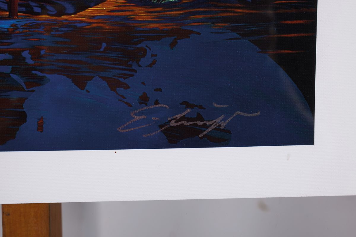 Detail a: Ernst Fuchs, 1930 - 2015 Wien, zwei Giclée-Drucke auf Leinwand, aus 2012, beide handsigniert, Titel: "Die Einkleidung der Esther" und ...