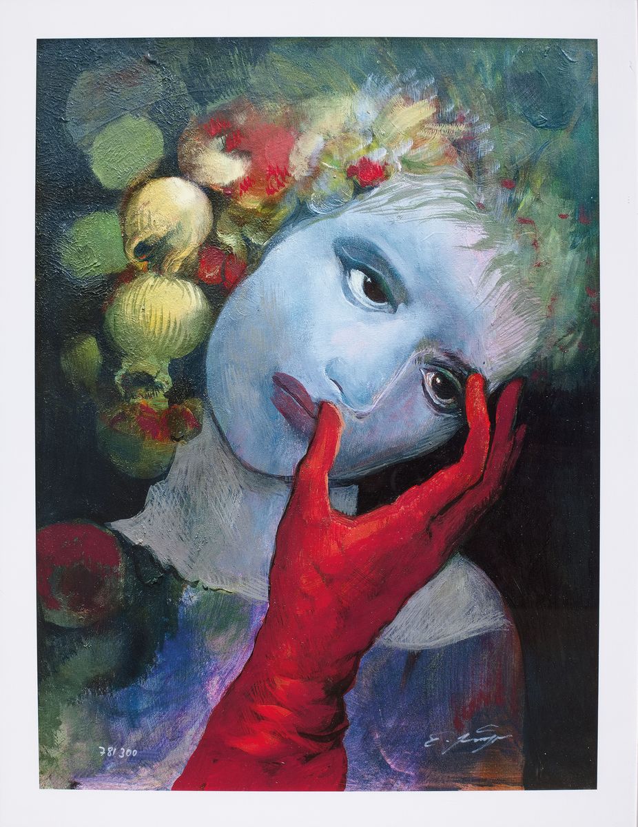 Detail n: Ernst Fuchs, 1930 - 2015 Wien, zwei Giclée-Drucke auf Leinwand, aus 2012, beide handsigniert, Titel: "Die Einkleidung der Esther" und ...