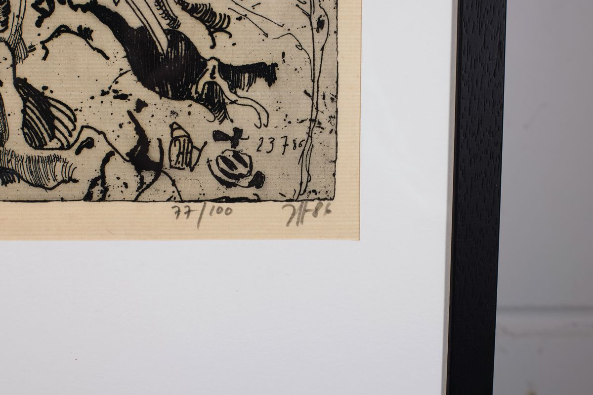 Detail a: Horst Janssen, 1929 - 1995, Radierung, Aquatinta und Kaltnadel auf Japanpapier, Titel: Annettchen- Annettchen.." aus der Radierfolge ...