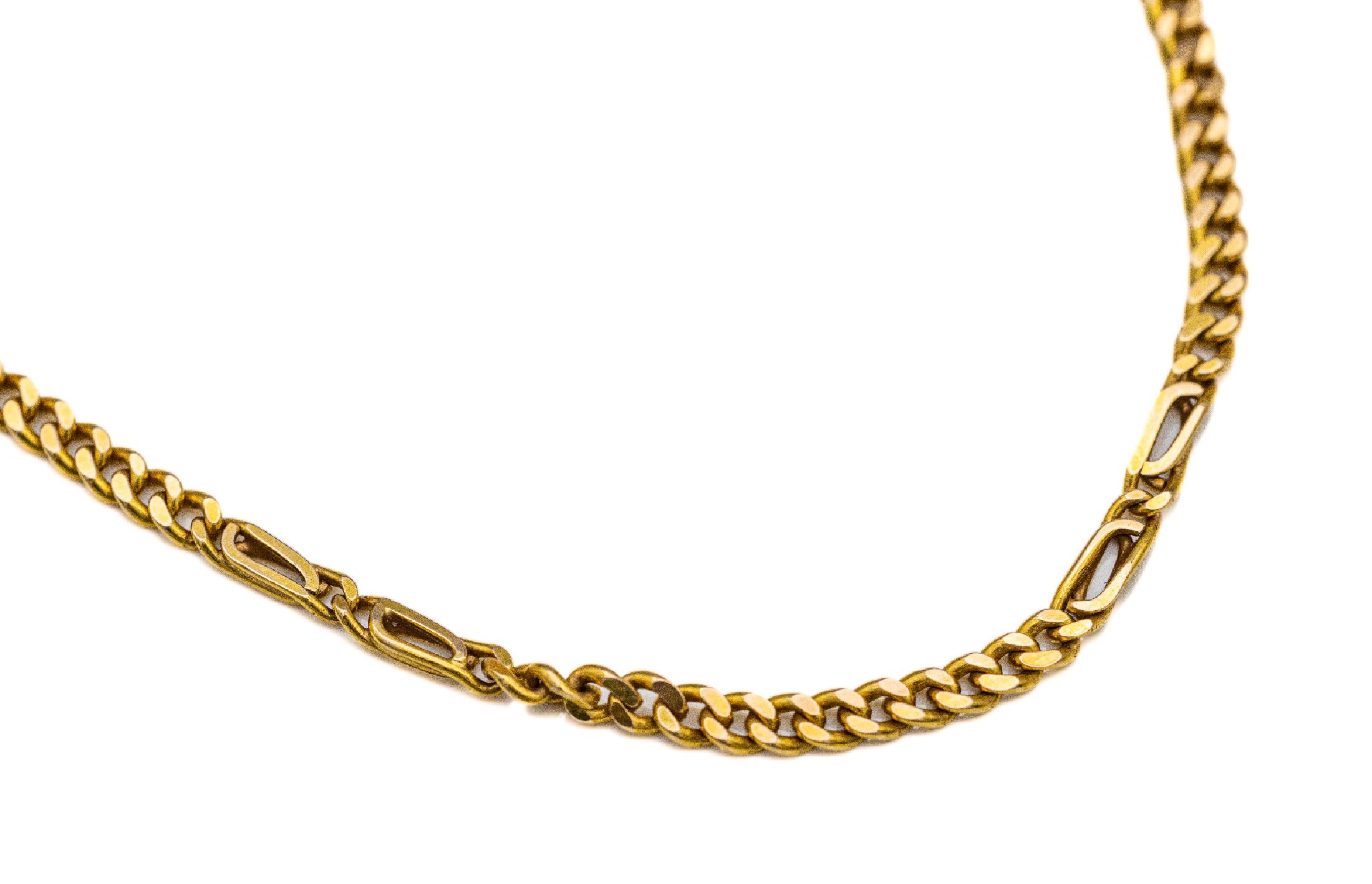 14 kt Gold Kette, ca. 7, g, GG 585/000, L. ca. 43 cm, Karabinerschließe