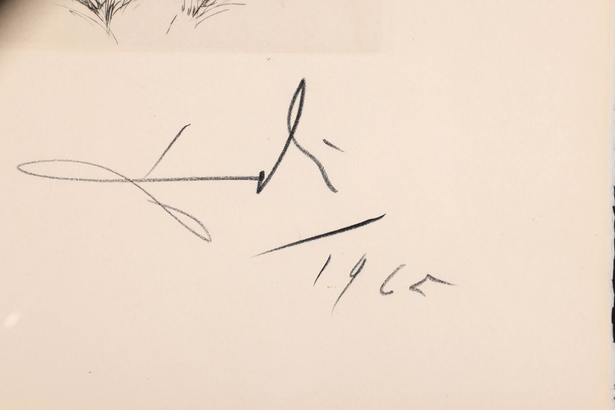 Detail a: Salvador Dalí, 1904-1989 Figueras, Athene, Mixed Media (Heliogravure, Radierung, Kaltnadel, von 1965, aus der Serie Mythologie,handsigniert und dat. ...