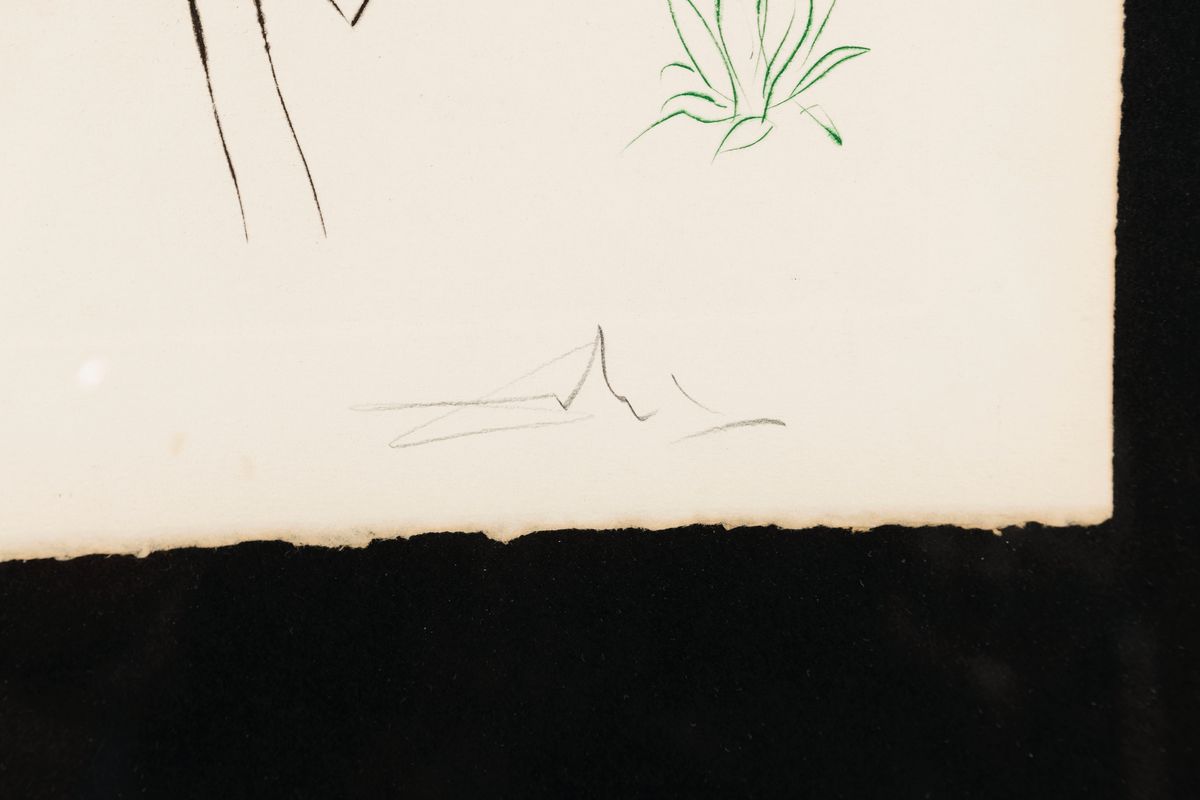 Detail a: Salvador Dalí, 1904-1989 Figueras, Viviane et Lancelot, Kaltnadelradierung von 1975 aus der Serie Le Quete du Graal, handsign. und num. 136/249, ...