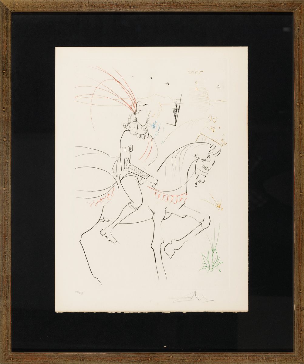 Detail k: Salvador Dalí, 1904-1989 Figueras, Viviane et Lancelot, Kaltnadelradierung von 1975 aus der Serie Le Quete du Graal, handsign. und num. 136/249, ...