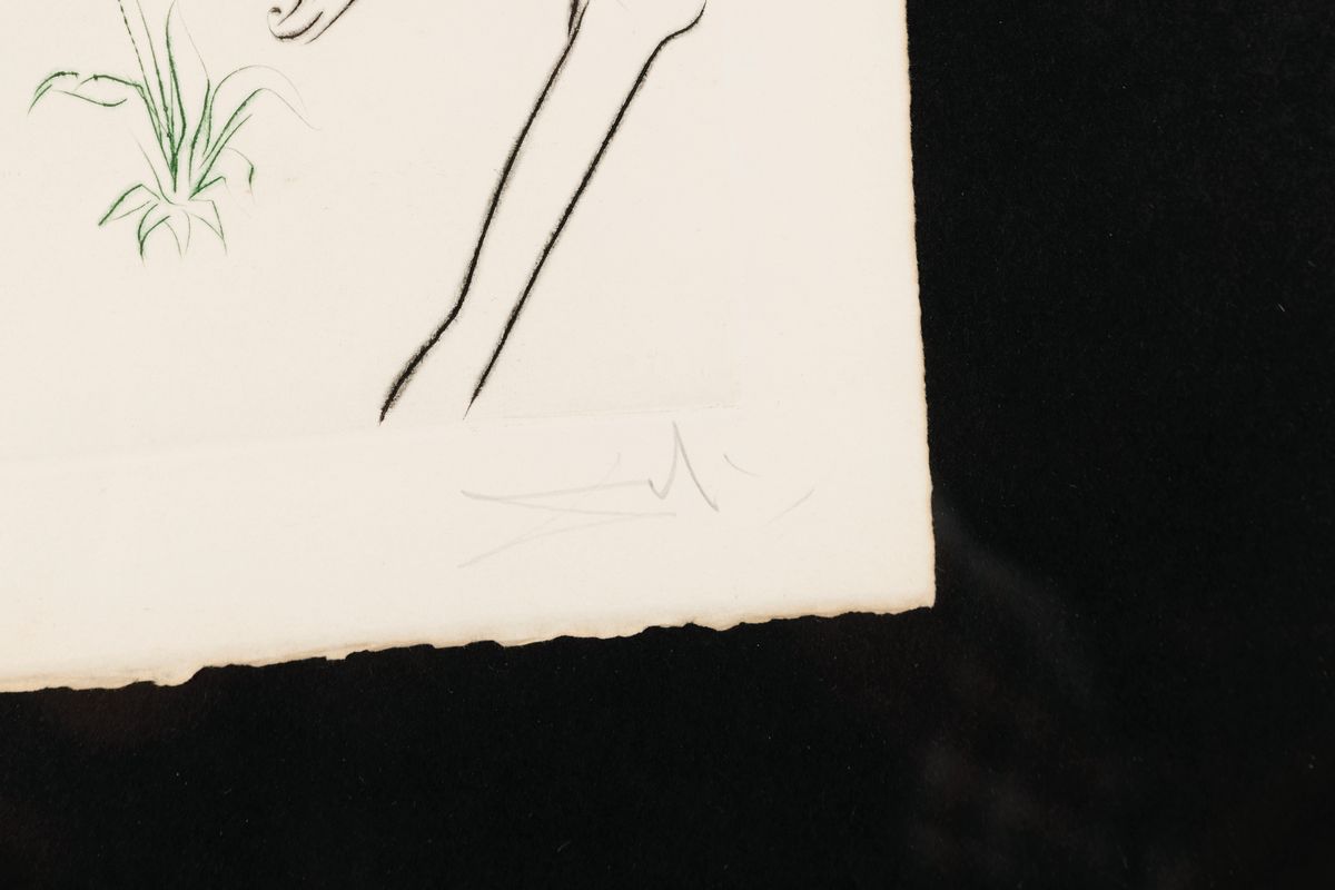 Detail a: Salvador Dalí, 1904-1989 Figueras, Le Gue de Sang, Kaltnadelradierung von 1975 aus der Serie Le Quete du Graal, handsign. und num. 136/249, ...