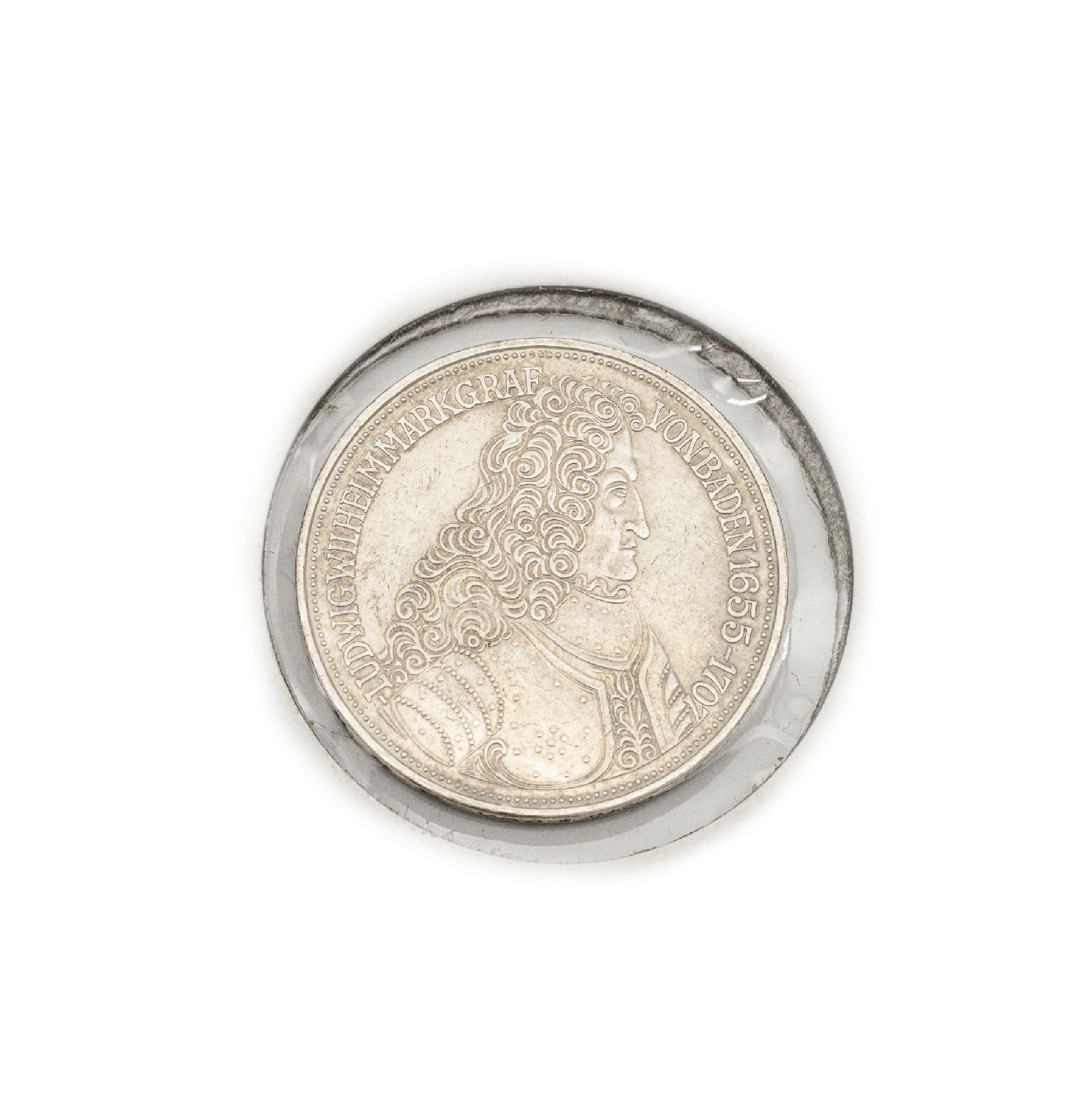 Silbermünze, 5 Mark, Deutschland 1955, Ludwig Wilhelm Markgraf von Baden, Prägemarke G