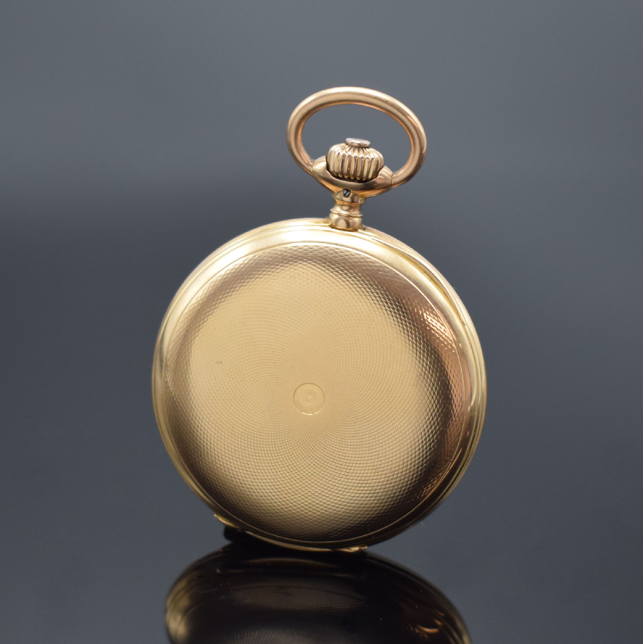 Detail c: A. LANGE & SÖHNE Glashütte B/Dresden 1B Savonette in RoseG 750/000 , Deutschland um 1895, guill. 3-Deckel Goldgehäuse, 3-teil. Emailzifferbl. m. ...