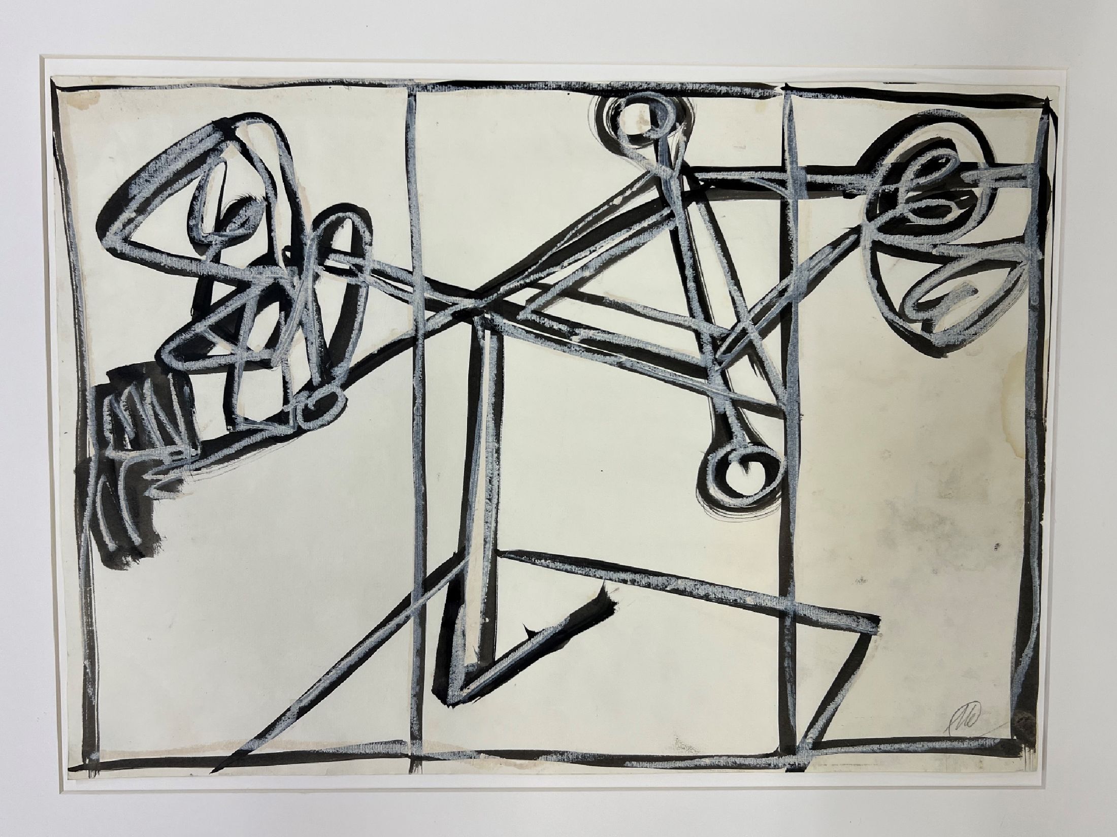 Markus Lüpertz, geb. 1941, Tusche und Gouache auf geripptem Büttenpapier, unten rechts monogrammiert, Entstehungszeit Ende 1970er Jahre, Blattgr. ...