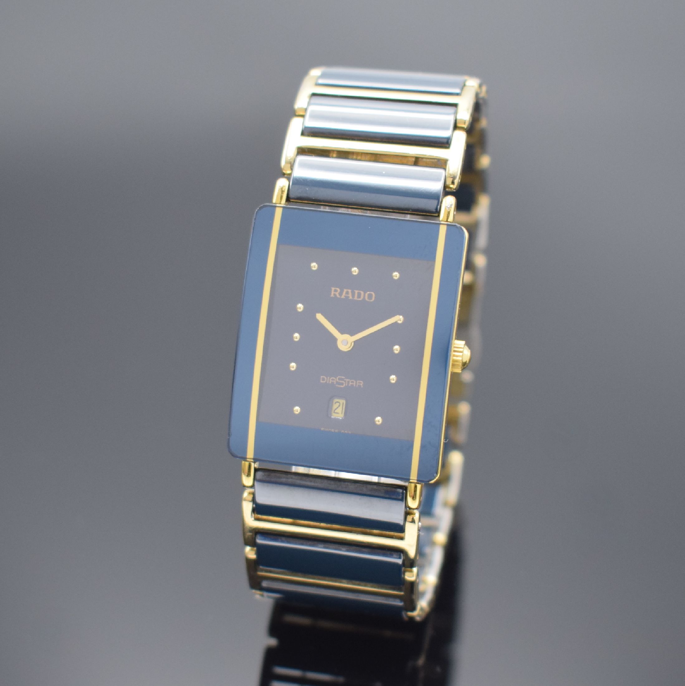 RADO Diastar Damenarmbanduhr Referenz 160.0381.3, Schweiz um 2005, quarz, verg. Gehäuse, Boden 4-fach verschr., verg. Gliederband mit ...