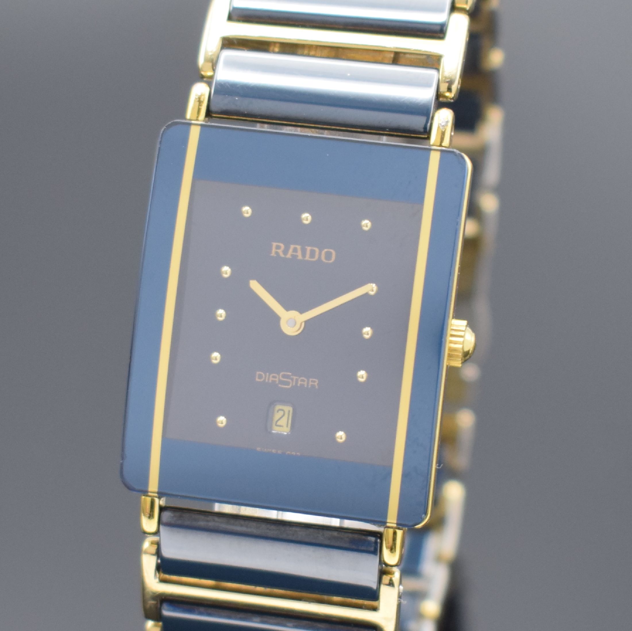Detail a: RADO Diastar Damenarmbanduhr Referenz 160.0381.3, Schweiz um 2005, quarz, verg. Gehäuse, Boden 4-fach verschr., verg. Gliederband mit ...
