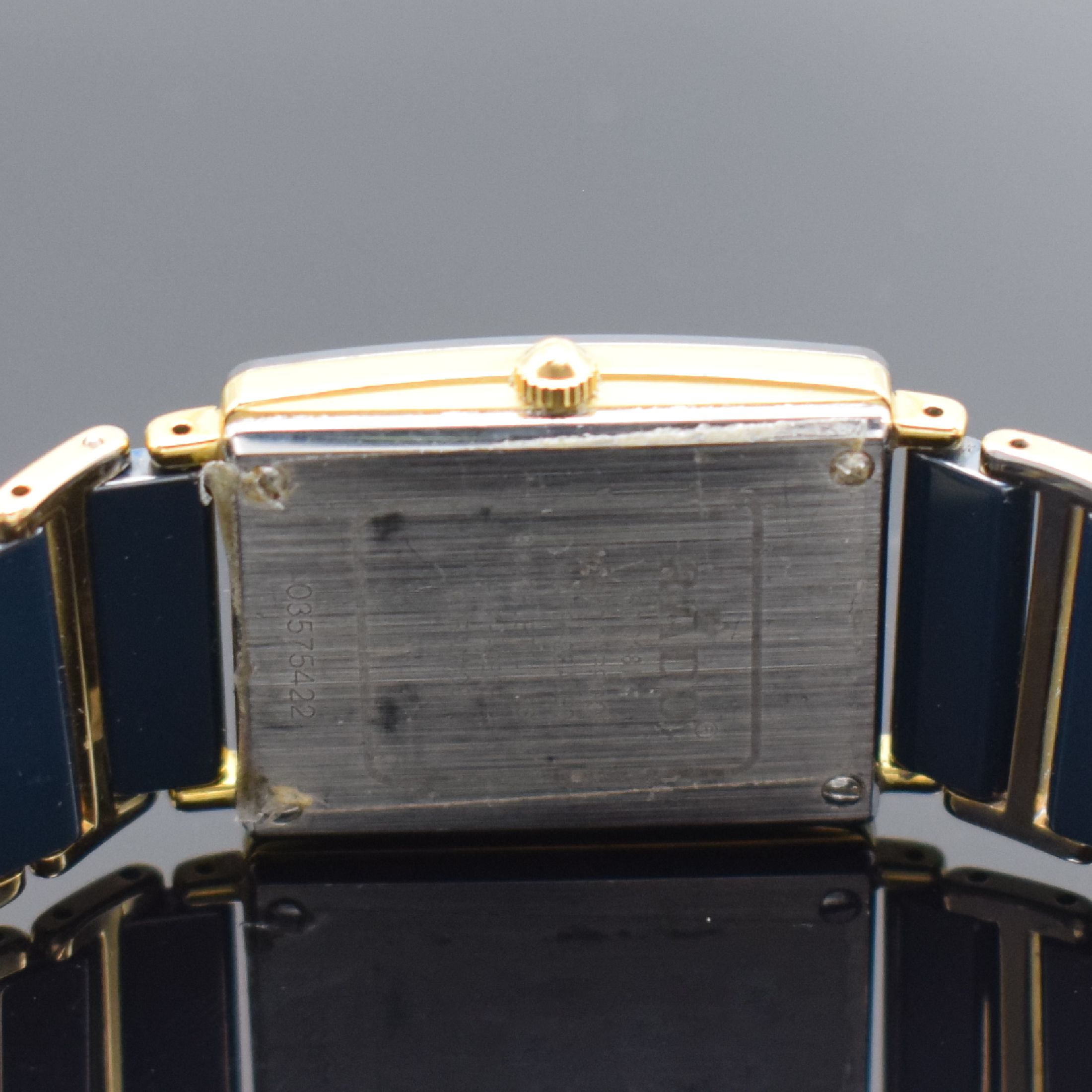 Detail e: RADO Diastar Damenarmbanduhr Referenz 160.0381.3, Schweiz um 2005, quarz, verg. Gehäuse, Boden 4-fach verschr., verg. Gliederband mit ...