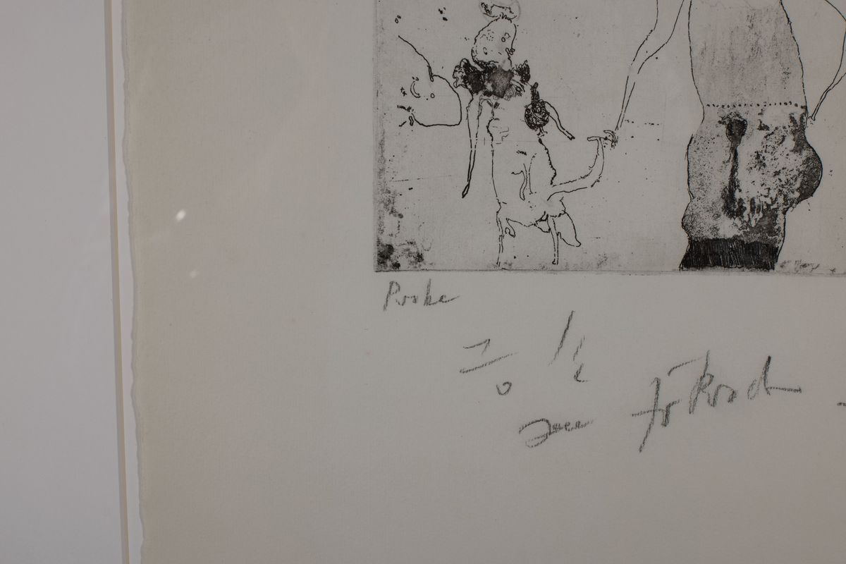 Detail a: Horst Janssen, 1929-1995, Radierung auf Büttenkarton, handsign., Es handelt sich um einen Probedruck (spätere Auflage: 10 Exemplare), aus dem Jahre ...