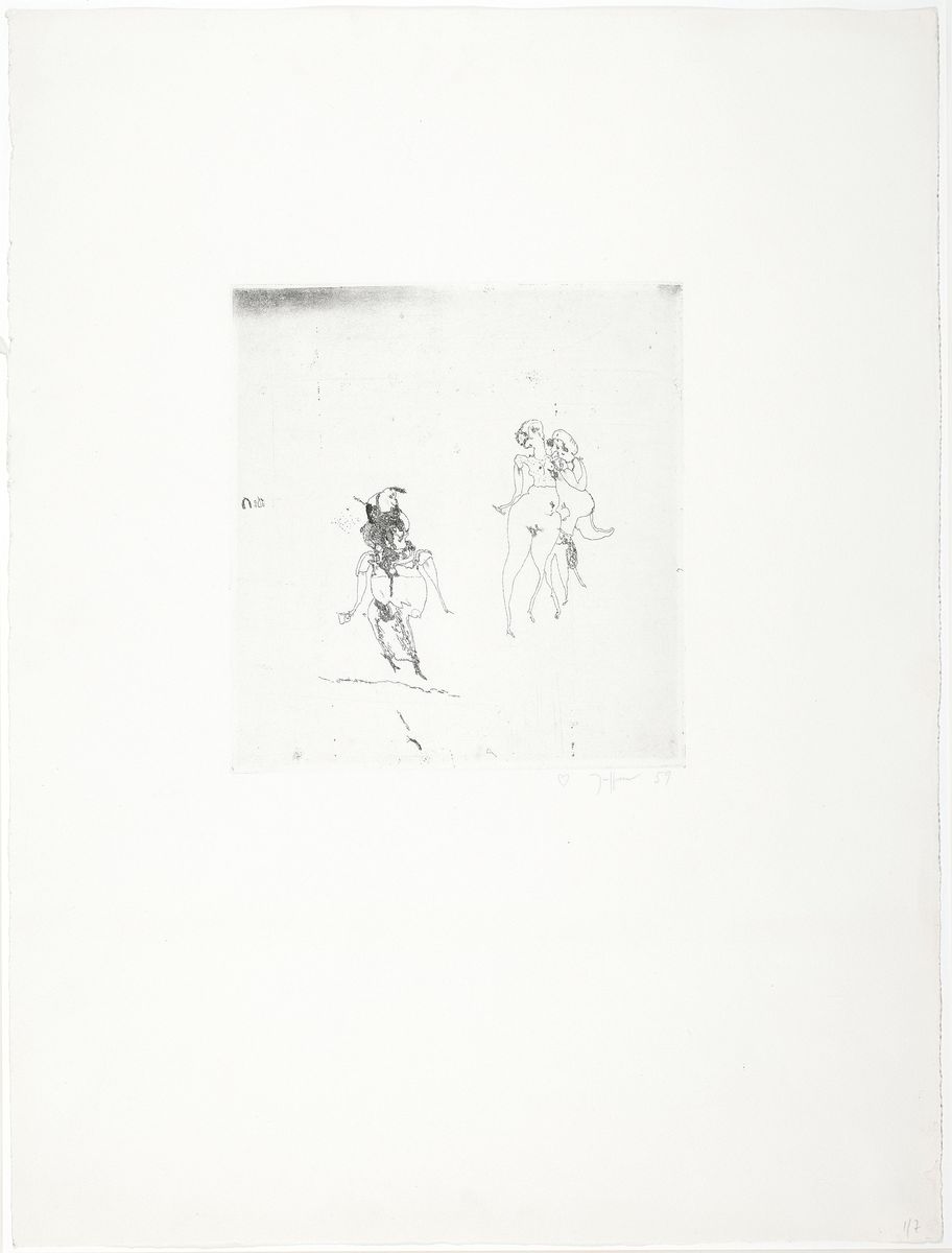 Horst Janssen, 1929-1995, Radierung auf Büttenkarton, handsign., dat. (19)59, Aus einer Auflage von nur 10 Exemplare, handelt es sich bei diesem ...