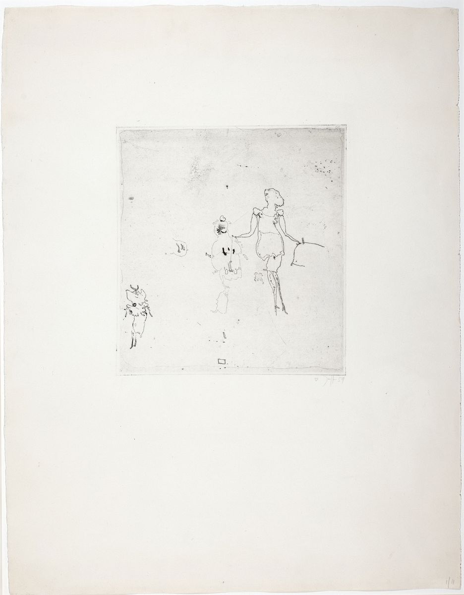 Horst Janssen, 1929-1995, Radierung auf Büttenkarton, handsign., dat. (19)59, Aus einer Auflage von nur 10 Exemplare, handelt es sich bei diesem ...