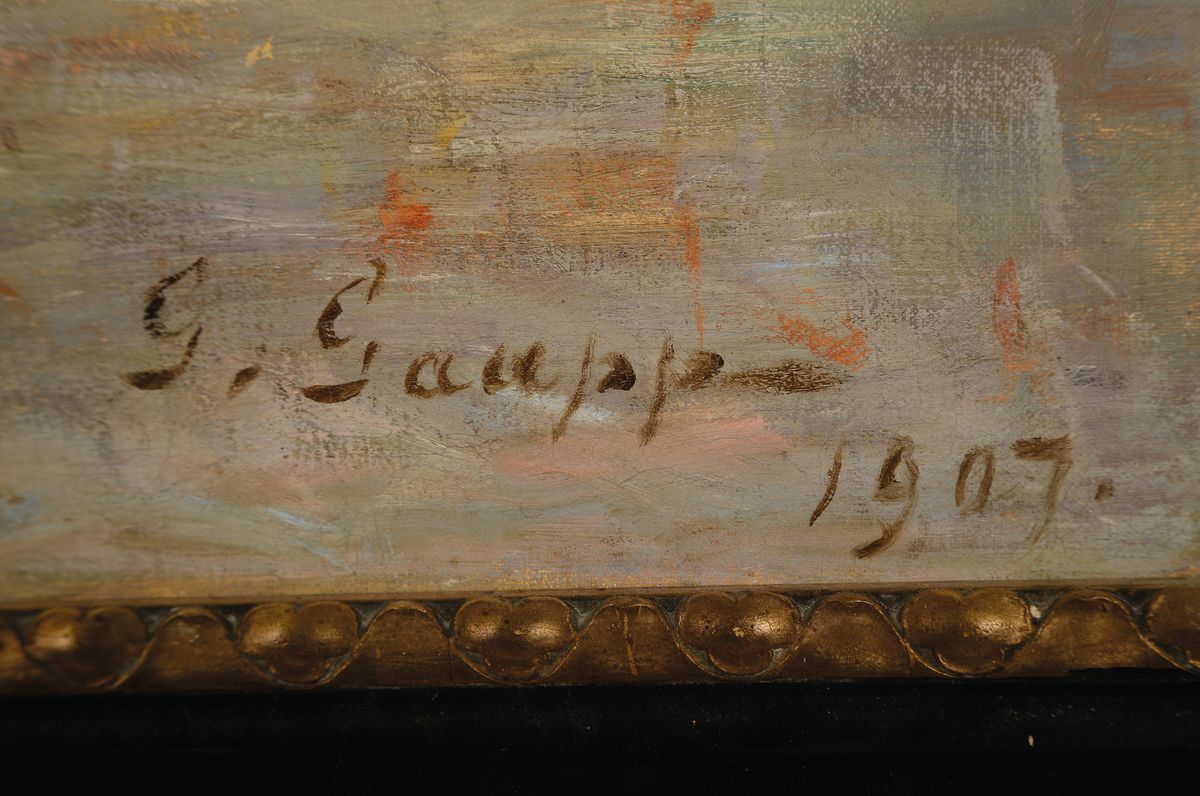 Detail a: Gustav Adolf Gaupp, 1844 Markgröningen - 1918 Obertürkheim, Studium an den Akademien Stuttgart und Wien, Studienaufenthalt an der Royala Academy ...