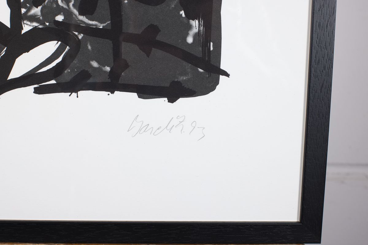 Detail a: Georg Baselitz, geb. 1938, Lithografie auf Velin, unten rechts handsign., dat., num. 4/15, aus 1993, Blatt ca. 70x50 cm, R. 72x52 cm