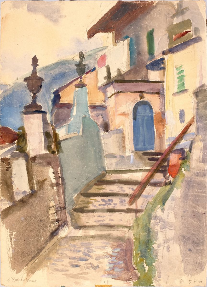 Erich Hartmann, 1886-1974, war ein ein bekannter deutscher Künstler des Expressionismus, Hier: Aquarell und Bleistift auf Papier, ...