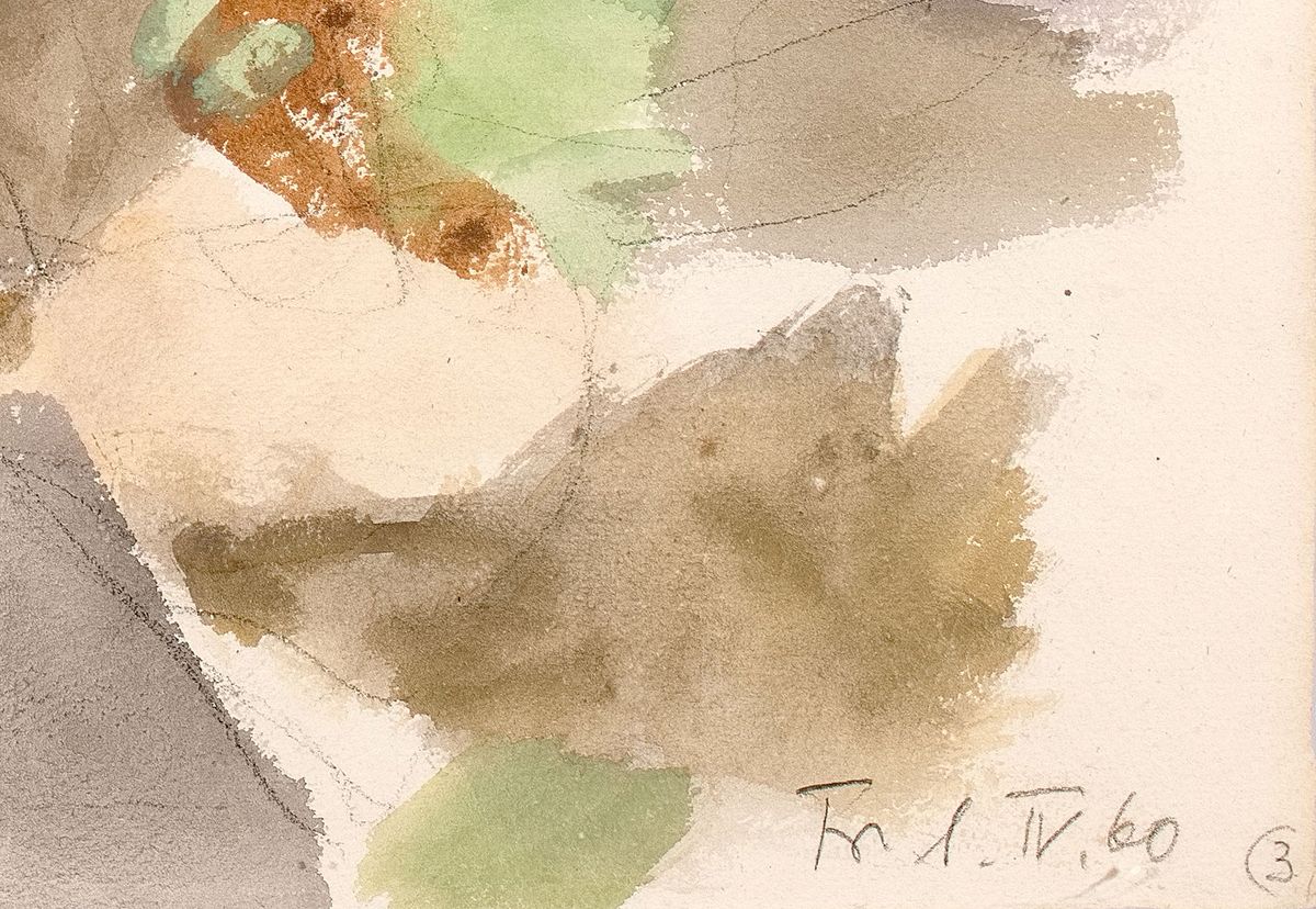 Detail a: Erich Hartmann, 1886-1974, war ein ein bekannter deutscher Künstler des Expressionismus, Hier: Aquarell und Bleistift auf Papier, verso betitelt ...