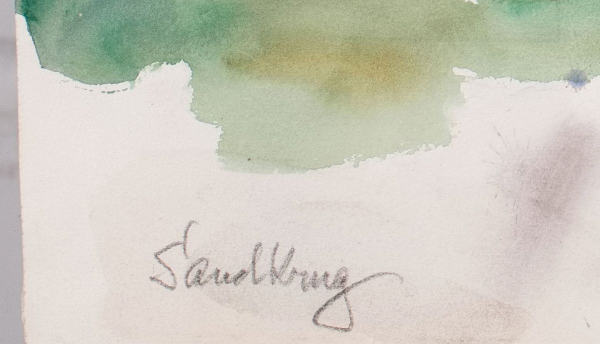 Detail a: Erich Hartmann, 1886-1974, war ein ein bekannter deutscher Künstler des Expressionismus, Hier: Aquarell und Bleistift auf Papier mit Wasserzeichen, ...